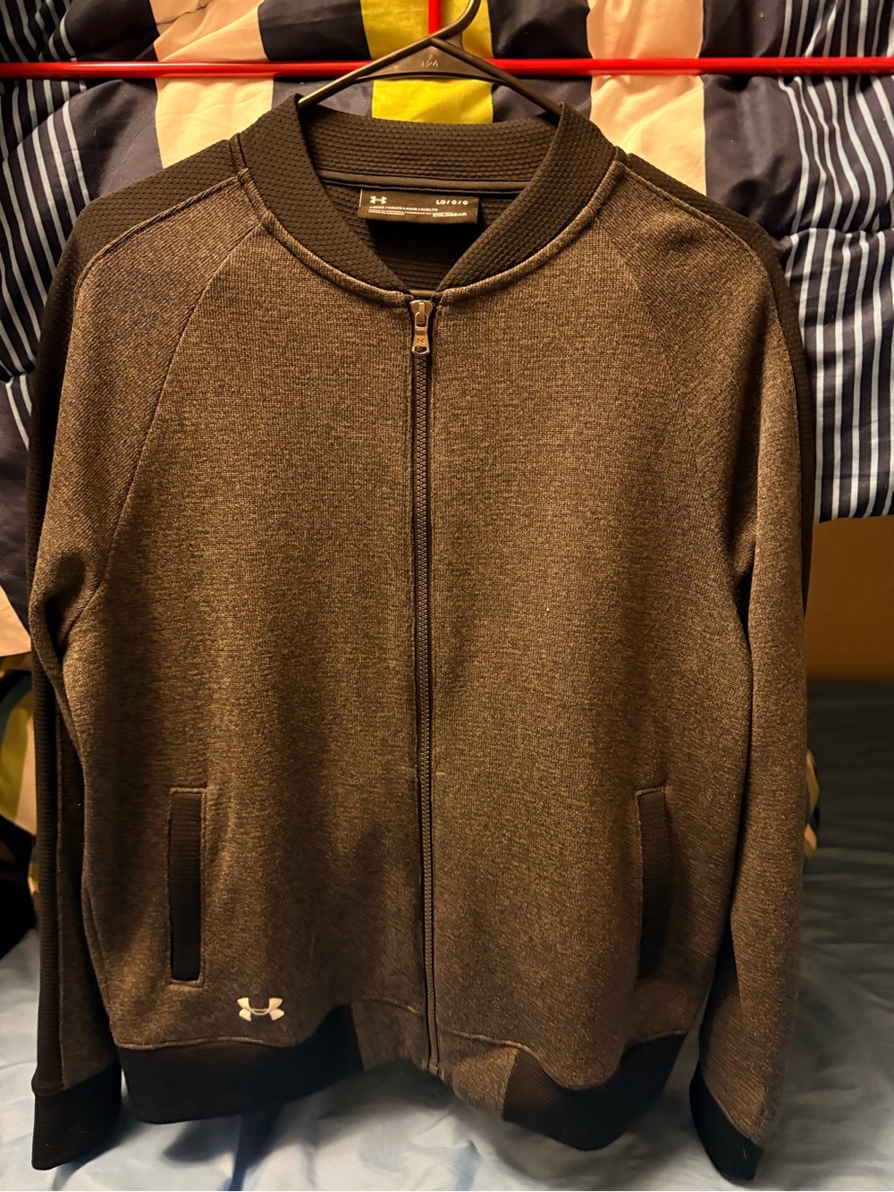 Under Armour Men's Heathered Charcoal Full-Zip Bomber Jacket